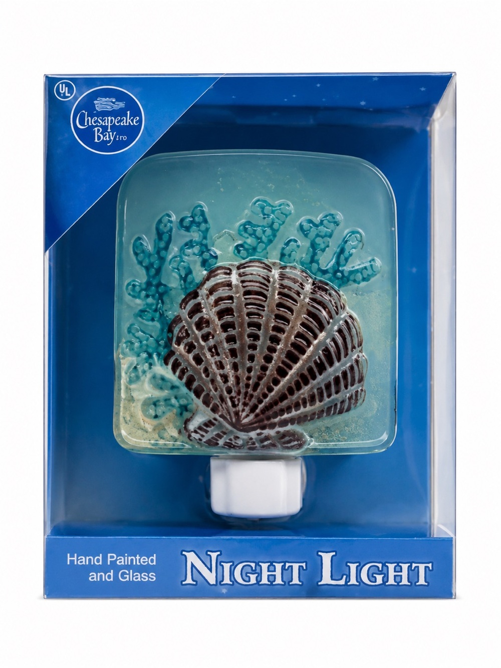Glass Seashell Night Light With Swivel Plug